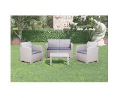 Set Salotto da Giardino in Resina Divano 2 Poltrone e Tavolino Taddei Iseo Grigio Chiaro...