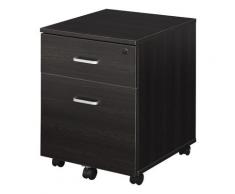 Cassettiera Portadocumenti da Ufficio 40x44x54,6 cm 2 Cassetti in Legno Nera...