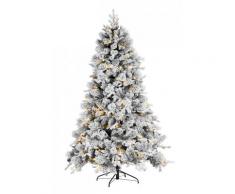 Albero di Natale Artificiale Innevato 210 cm 1936 Rami con 330 LED Verde...