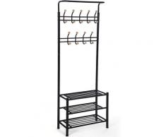 Appendiabiti con Ripiani Scarpiera 186x66x34 cm Nero...