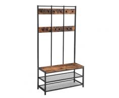 Appendiabiti Grande con Ripiani 100x40x184 cm Marrone...