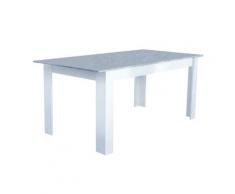 Tavolo Allungabile Gemma 160/200x90x75 h cm in Truciolare bilaminato Bianco e Grigio effetto Cemento...