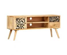vidaXL Mobile Porta TV 100x30x45 cm in Legno Massello di Mango