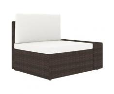 vidaXL Divano ad Angolo Modulare Bracciolo Sinistro Polyrattan Marrone