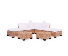 vidaXL Set Divano 18 pz in Rattan Naturale