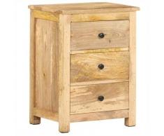 vidaXL Comodino 45x35x60 cm in Legno Massello di Mango