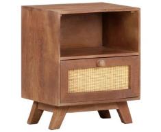 vidaXL Comodino 40x30x50 cm in Legno Massello di Mango