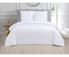 Set lenzuola ricam. 100%Cot. 120fili/cm² Copripium. 240x260cm+2 federe 65x65cm Bianco - RIVANA di PALACIO