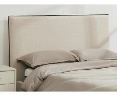 Testata letto sfoderabile 170 cm Cotone e Lino Beige e Nero - CHESMA