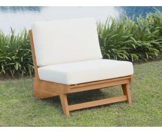Poltrona da giardino in teak Naturale chiaro e Bianco - LOMANIS di MYLIA