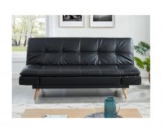 Divano clic clac 3 posti in similpelle Nero - ZARINA