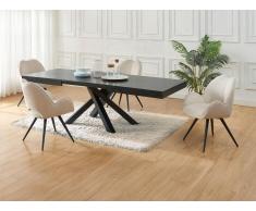 Set tavolo CATONAV + 4 sedie GULSUN Nero e Beige