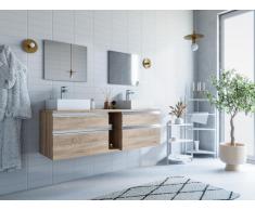 Mobile sospeso per il bagno 150 cm Naturale chiaro - MAGDALENA II