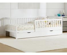 Letto 90 x 190 cm con cassetto Abete e MDF Bianco - PROVIATI