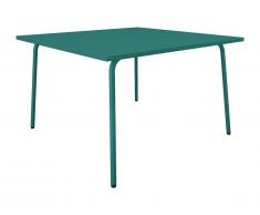 Tavolo da giardino quadrato L.120 cm in metallo - Blu anatra - MIRMANDE di MYLIA