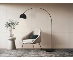 Grande lampada da terra ad arco H. 180 cm Metallo e Marmo Nero opaco - OMBRAGE
