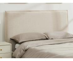 Testata letto sfoderabile 150 cm Cotone e Lino Beige - TAHIME
