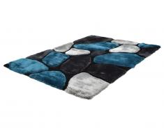 Tappeto shaggy PIETRA turchese e grigio - 120x170 cm 