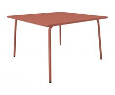 Tavolo da giardino quadrato L.120 cm in metallo - Terracotta - MIRMANDE di MYLIA