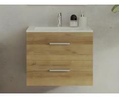Mobile sotto lavabo sospeso Naturale chiaro 60 cm - KAYLA