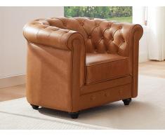 Poltrona in Pelle di Vacchetta Cammello - CHESTERFIELD