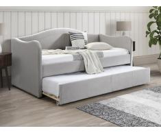 Letto divano a scomparsa 2 x 90 x 190 cm Velluto Grigio - MATHILDE
