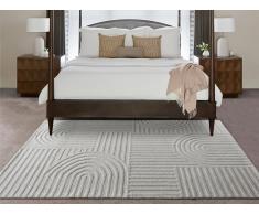 Tappeto con rilievi 200 x 290 cm 100% Lana di artigianato 2200 g/m2 Avorio - ASSINIE