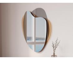 Specchio organico di design L. 55 x H. 71 cm Marrone e Grigio fumé - LISHIA