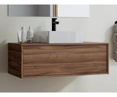 Mobile sotto lavabo sospeso 94 cm Naturale scuro - TEANA II