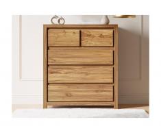 Comò 5 cassetti in Legno di teak Naturale - ALEMIA