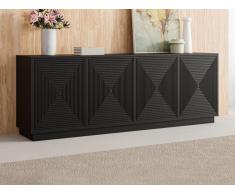 Credenza con 4 ante in MDF Nero - MEZULIA