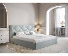 Letto con contenitore 160 x 200 cm Velluto Grigio - STARI di PASCAL MORABITO