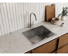 Set lavandino 55 x 45 cm SOELA + rubinetto ROMILY in Acciaio inossidabile Grigio