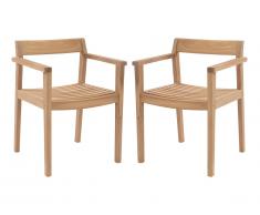 Poltrona da giardino in Legno di teak Naturale chiaro - Lotto di 2 - ALLENDE
