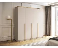 Armadio 4 ante L200 cm Beige e dorato - VUKIA di PASCAL MORABITO