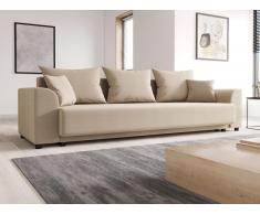 Divano letto 3 posti in Tessuto Beige - NESSARO