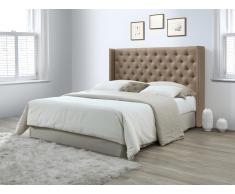 Testata letto trapuntata 190 cm Tessuto Beige - MASSIMO