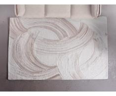 Tappeto con motivo astratto 160 x 230 cm 100% Lana taftata a mano Avorio e Tortora - RAVELINO