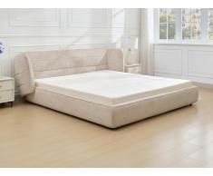 Letto 140 x 200 cm con testata letto curva Tessuto bouclette Beige - LARUMO della Maison Céphy