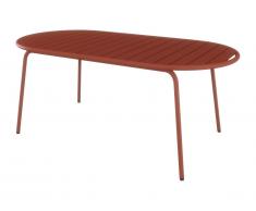 Tavolo da giardino ovale L.180 cm in metallo Terracotta - MONTEFARO di MYLIA