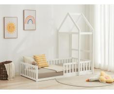 Letto a capanna 90 x 190 cm Abete e MDF Bianco - VARLAINE