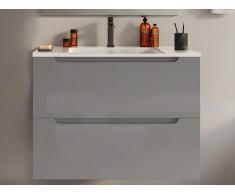 Mobile lavabo singolo sospeso 80 cm Grigio - STEFANIE