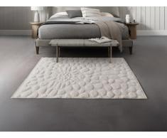 Tappeto in rilievo effetto ciottoli 200 x 290 cm 100% Lana taftata a mano Avorio - ORABEL