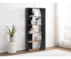 Libreria con 5 scaffali Nero e Naturale - JILORA