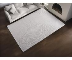 Tappeto in rilievo con motivo astratto 160 x 230 cm 100% Lana taftata a mano Avorio - CELESTIA
