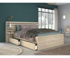 Letto 160 x 200 cm Con vani portaoggetti Naturale - TENALIA II