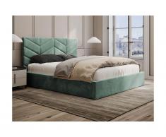 Letto con contenitore 180 x 200 cm Tessuto testurizzato Verde acqua - JUSTANI