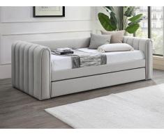 Letto a scomparsa 90 x 190 cm Tessuto Beige - SAHONA