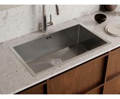 Lavandino 76 x 45 cm in Acciaio inossidabile Grigio - SOELA
