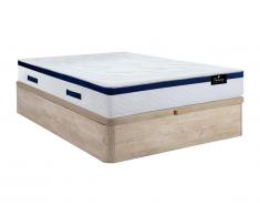 Set letto 140x190cm: Rete contenitore Naturale chiaro + Mater. ibrido molle insacchettate - MARQUIS di PALACIO